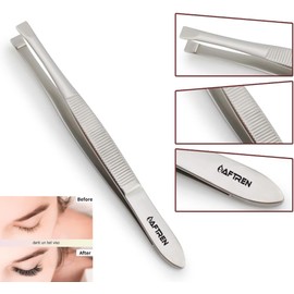 Professional Eyebrow Tweezers Slant Tip Precision Hair Tweezers Men & Women Stainless Steel Best for Plucking Chin Facial Hair 3.2"/8.3 cm