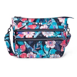 Lug Slider Crossbody Bag Floral Resort Tropics Quilted RFID Nylon Purse NWT.