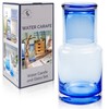 Bedside carafe and glass set, Ombre blue glass bedside carafe