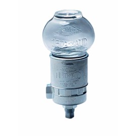 Trico Standard Glass Opto-Matic Oiler, 8 oz Reservoir Capacity, 1/4" NPT Male, 3-3/16" Diameter x 6-11/16" Height