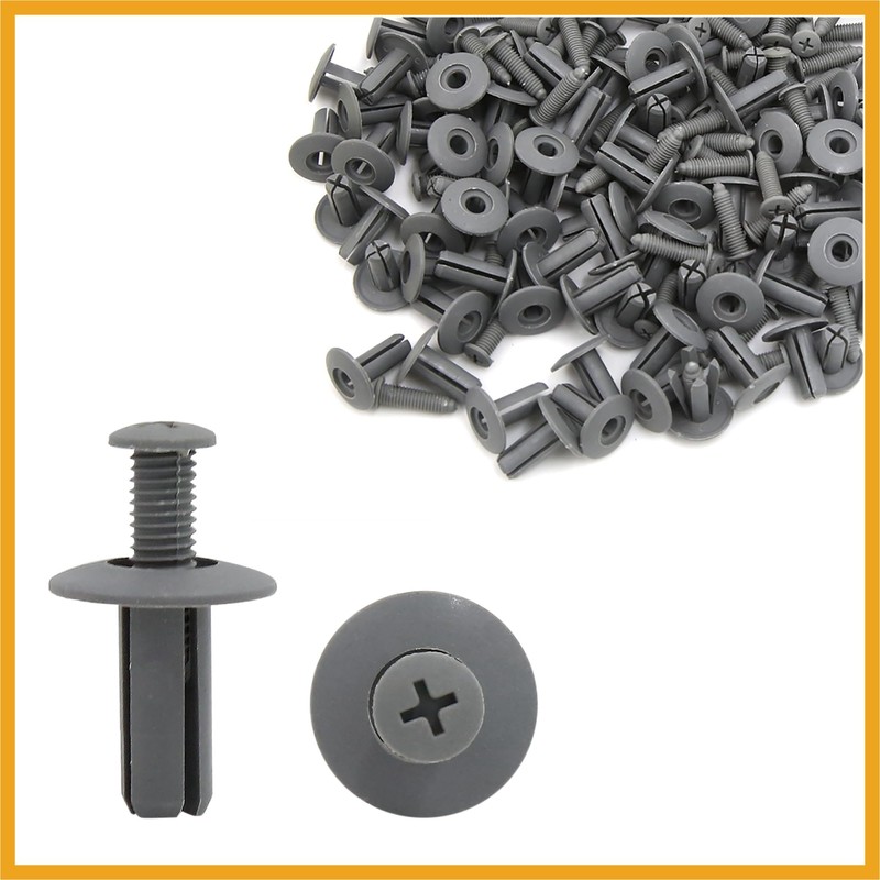 Partuto 100 Pcs 8mm Hole Gray Rivets Fastener Push Clips