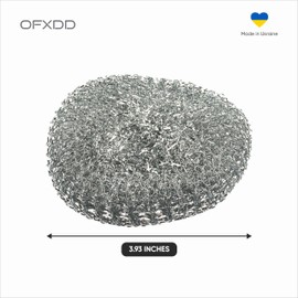 Large Stainless Steel Sponge Set, Metal Sponge, Metal Scrubber, Stainless Steel scouring pad (Pack of 6)