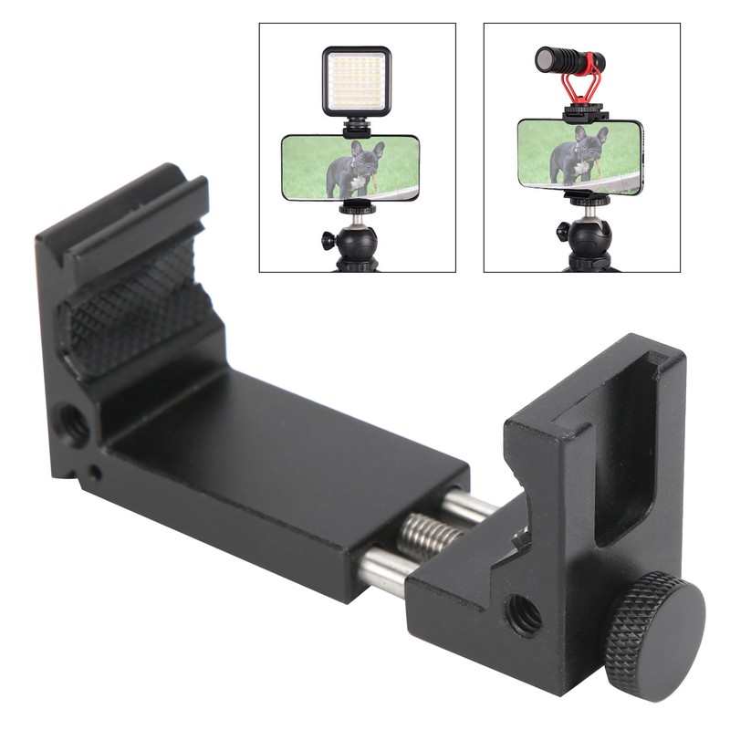 Mobile Phone Tripod Mount Clip Adjustable Phone Clamp with Cold