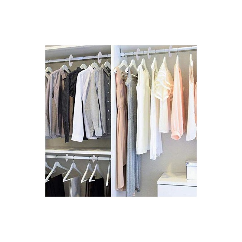 Upstore 20 White Clothes Rack Dividers Round Hangers Closet Dividers
