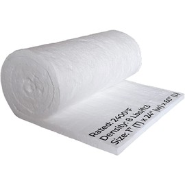 SIMOND STORE Ceramic Fiber Blanket - 8# 2400F, 1” x 24” x 60” Ceramic Fiber Insulation, High Temp Insulation Baffles for Stove Furnace Forge Kiln Boiler Chimney Fireplace Pizza Oven Dishwasher