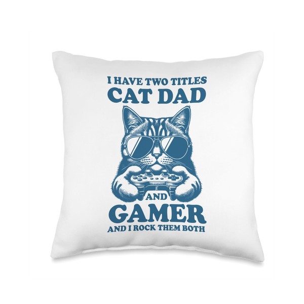 Cat Dad Gamer Funny Gaming Father I Have Two Titles