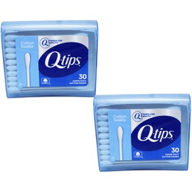 Q-tips Swabs Purse Pack 30 Each (Pack of 2)