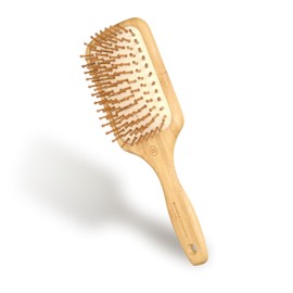 Olivia Garden Healthy Hair™ Bamboo Pneumatic Massage Brush, Large - Eco-Friendly Wood Hairbrush