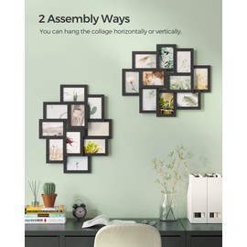SONGMICS 4x6 Collage Picture Frames, 10-Pack Photo Collage Frame for Wall Decor, Glass Front, Assembly Required, Ink Black URPF20BK