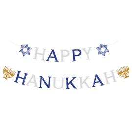 Serpizepaty Hanukkah Decorations for Home, Pre-Strung Happy Hanukkah Banner