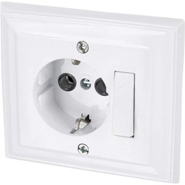 ADAKAT Pack of 2 Flush-Mounted Sockets, Universal Switch, All-in-One, Series G1 Pure White
