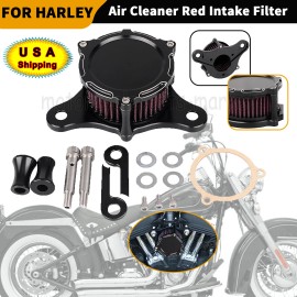 Unbranded Black Cut Air Cleaner Intake Filter Kit For Harley Road Glide King Softail Trike