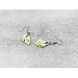 White calla lily earrings romantic flower jewelry