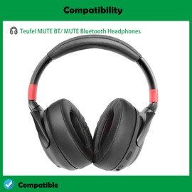 DowiTech Premium Kopfhörer Ersatz Ohrpolster Kissen Headset Ohrpolster Kompatibel mit Teufel MUTE BT/MUTE Bluetooth Kopfhörer