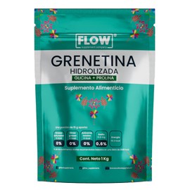 Flow Supplements | Grenetina Hidrolizada 1kg - Grenetina Sin Sabor - Glicina + Prolina - Colágeno Hidrolizado con Vitamina C y D - Sin Azúcar y Sin Gluten - Suministro de 2 Meses - Flow Supplements