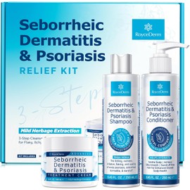Roycederm Set De Crema, Champú Y Acondicionador Para Dermatitis Seborreica Y Psoriasis - Sistema De Terapia Capilar Para Foliculitis, Psoriasis, Caspa Y Cuero Cabelludo Seco - Tratamiento Capilar Para