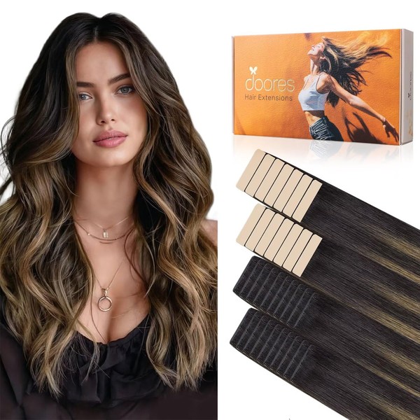 DOORES Injection Tape in Hair Extensions Human Hair Invisi Edge,