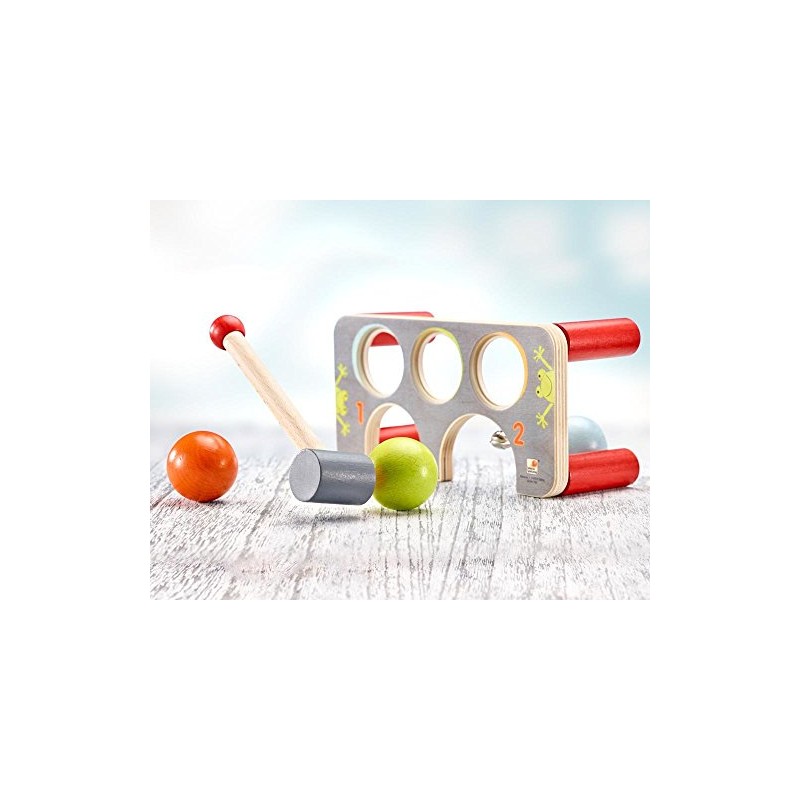 Selecta 62060 Wooden Knock Bench Multi-Coloured 22 cm