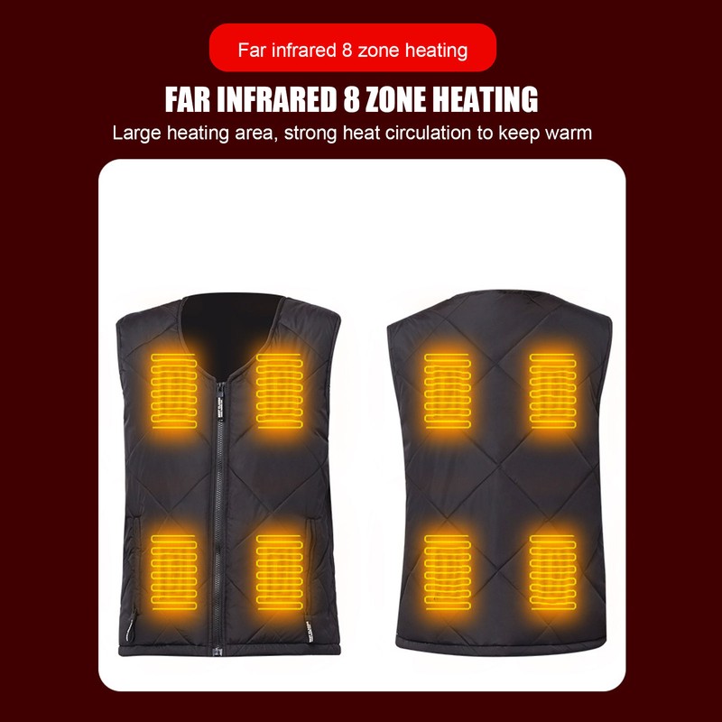 Electric Heated Vest USB Charging Winter Warm Body Thermal Tempertature