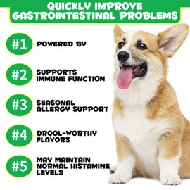 Probiotics for Dogs Digestive Health, Digestive Soft Chews for Dogs, Dog Probiotics and Digestive Enzymes, 120 Dog Chews Omega-3 & 6, Vitamin, Improve Digestion, Immunity