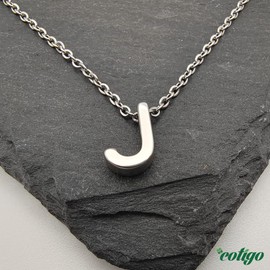 cotigo Initial Necklace Stainless Steel Women's Necklace with Small Letter A-Z Pendant - Jewellery Gift for Mother, Birthday, Girlfriend or Friends, Colour Silver and Golden, stainless steel