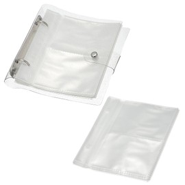 PATIKIL 2.5 x 3.5 Inch Clear Loose-Leaf Photo Album Plastic Transparent Picture Album with 200 Pockets and 50 Replacement Refill Sleeves for Photo Postcard, Transparent