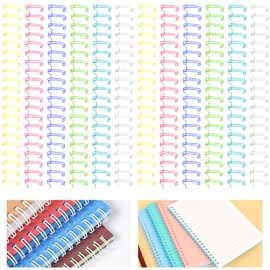 MANOPAWS 30Pcs Metal Double Loop Binding Wires Double Spiral Binding Ring Coil, 9/16" 23 Holes, 2:1 Pitch Cinch Binding Machine Wire for Teacher Student Document Notebook File Making (Iridescence)