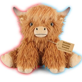 Microwavable & Coolable Highland Cow Stuffed Animal – Adjustable Sitting & Laying Period Plushies for Cramps, Heating & Cooling Plush Toy for Stress Relief & Relaxation Gifts for Adult & Kid