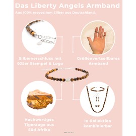 Liberty Angels - Gemstone bracelet made of 925 silver and opal - gemstone bracelet for men and women - healing stone jewellery bracelets - high quality gemstone jewellery - healing stone bracelet