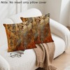 Set of 2 Double Sided Gold Brown Rust Metal Cushion
