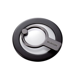 Elecom P-STRMKHICRBK Magnetic Magsafe Smartphone Stand Load Capacity: 28.2 oz (800 g), Fall Prevention, Cute, Black
