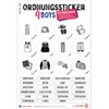 Typographus - 68 child-friendly stickers for clothes - for wardrobes,