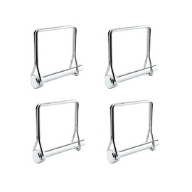 Square Security Hitch Pin Stainless Steel Heavy Duty Security Hitch Pin Square Loop Wire Lock Coupling Pin for Tenon Hedges, Towbar and Garden, D6.3L70-4 Pieces