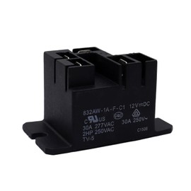 832AW-1A-F-C1 12VDC 30A 250VAC General Purpose Power Relay Heavy Duty Power Relay