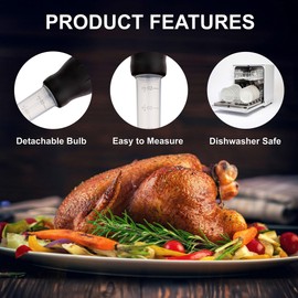 HIC Harold Import Co. Roasting Heat Resistant Turkey Baster and Meat Marinade Applicator, 11-Inch, 1.5-Ounce Capacity, Set of 2, Black