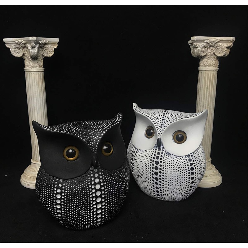 Artgenius Dots Owl Statue,Small Animal Owl Figurines for Home Office