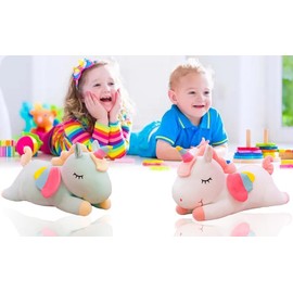 Boosns Unicorn plush toy Rainbow pony stuffed animal toy Soft and super elastic Creative doll Best gift for friends, relatives and children (Pink11.81in)