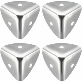 Protectores de esquina de aleación de zinc de 40 mm, soportes angulares de metal plateado para cajas de madera, baúles, cajas de herramientas, protectores de bordes pulidos con tornillos