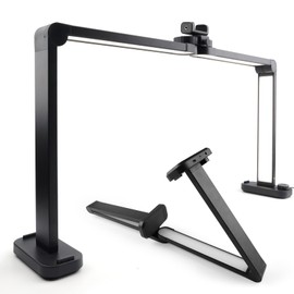 BQAN Nail Tech Lamp for Desk with Phone Holder, 33" 40W Foldable Table Lamp for Nail, Lash Eyelash Extension, Tattoo - 3 Modes 3000k-6000k LED Manicure Desk Light (Black)