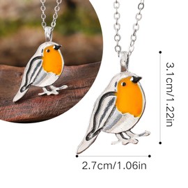 NAUZE Robin Bird Necklace Alloy Jewellery Robin Pendant Necklace Cute Fashion Tiny Bird Beautiful Gift for Women Girls