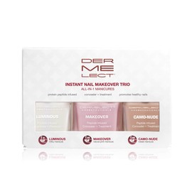 Dermelect Dermelect Instant Nail Makeover Trio - Luminous Nail Brightener, Makeover Ridge Filler & Camo-Nude Base Coat - Strengthen & Conceal Damaged Nails, Peptide Infused, Nail Repair & Treatment (3 pc Set)