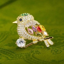 참새 인기 레인보우 브로치 패션 감성 액세서리 옷핀 (WFJ98Y3) Sparrow Popular Rainbow Brooch Fashion Sensibility Accessory Clothing Pin (WFJ98Y3)