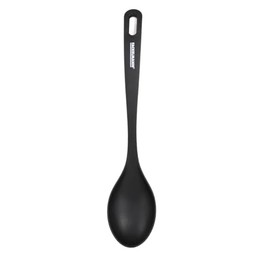 Fackelmann Fenix Cooking Spoon, 100% Recycled RPET Material, Recyclable Plastic with High Heat Resistance up to 230°C, High Durability, Scratch Resistant, Black, 31 cm, 1 Piece