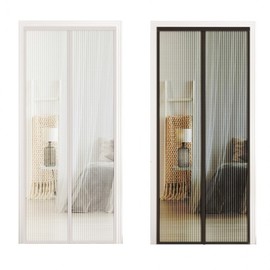 Samjung 478 Premium Magnetic Screen Door for Entrances - Small Magnetic Screen Black