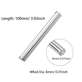 TOP-VIGOR 2pcs Stainless Steel Rods 8mm x 100mm, Metal Solid Round Shaft Rods Lathe Bar Stock for DIY Crafts Car Helicopter Airplane Model