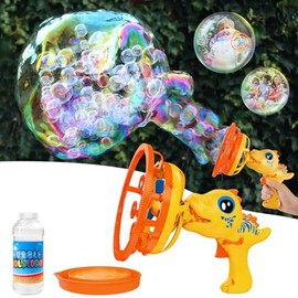Bubble Gun Bubble Machine for Toddlers,Dinosaur Bubble Blower Toy for Kids,Summer Party Favors Outdoor Toys,Birthday for 3 4 5 6 7 8 9 10 Years Old Boys Girls - color: yellow