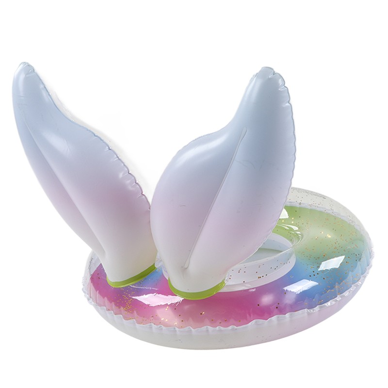 Swimming Ring Sparkling Sequins Rainbow Gradient Wings Swimming Ring Summer