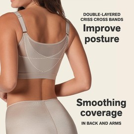 Leonisa Posture Corrector Bra, Wireless Front Closure Posture Bra with Contour Cups – Back Support and Everyday Comfort, Beige, 40D