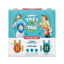Chuckle & Roar - Toss and Tag Vests - Outdoor Tag and Target Game - Soft and Safe Play - Great for Preschoolers - Ages 3 and Up