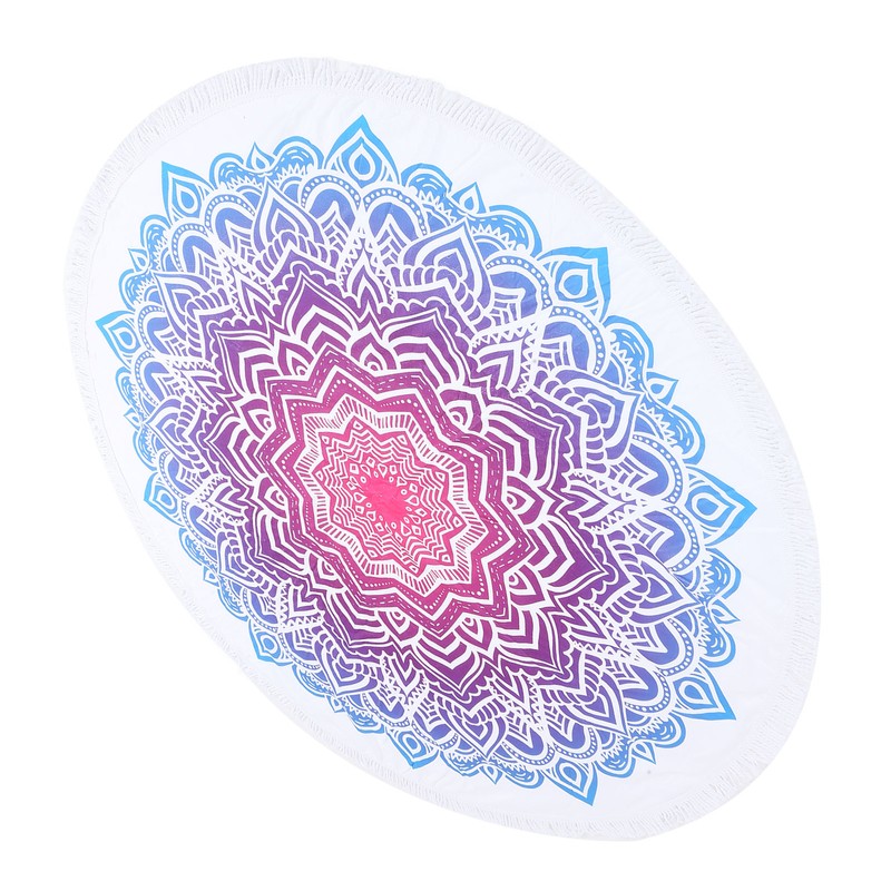 Round Beach Towel Blanket Circular Beach Tassels Blanket Oversized Picnic